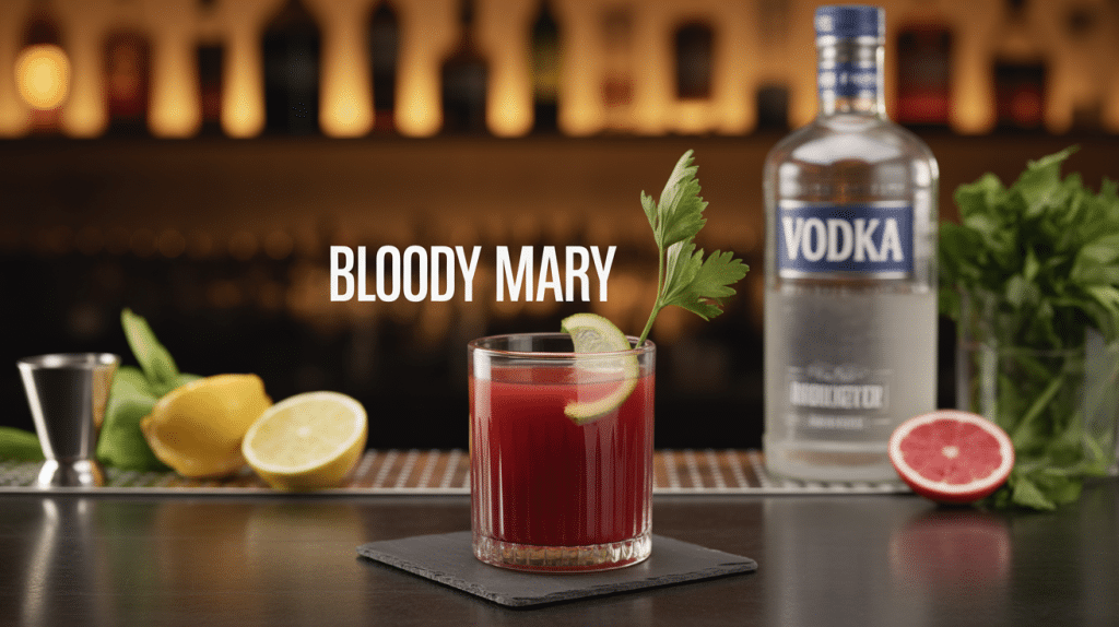 verre tumbler cocktail bloody mary branche celeri tranche citron