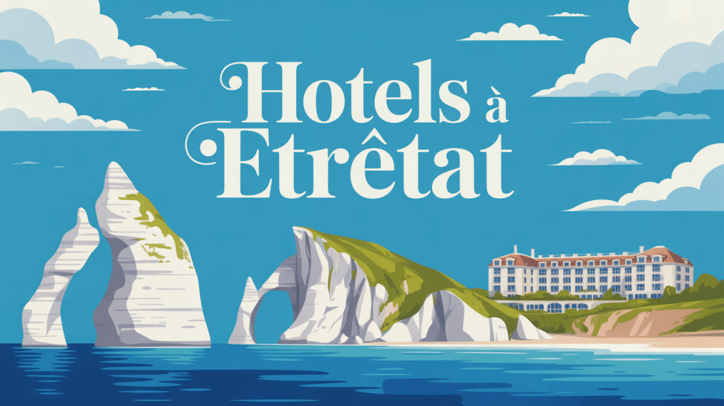 falaises blanches et hotel etretat bord ocean