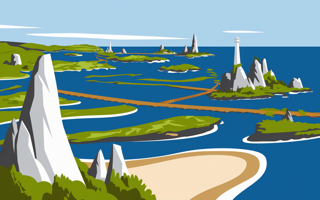 carte des cotes atlantique paysage falaises plages