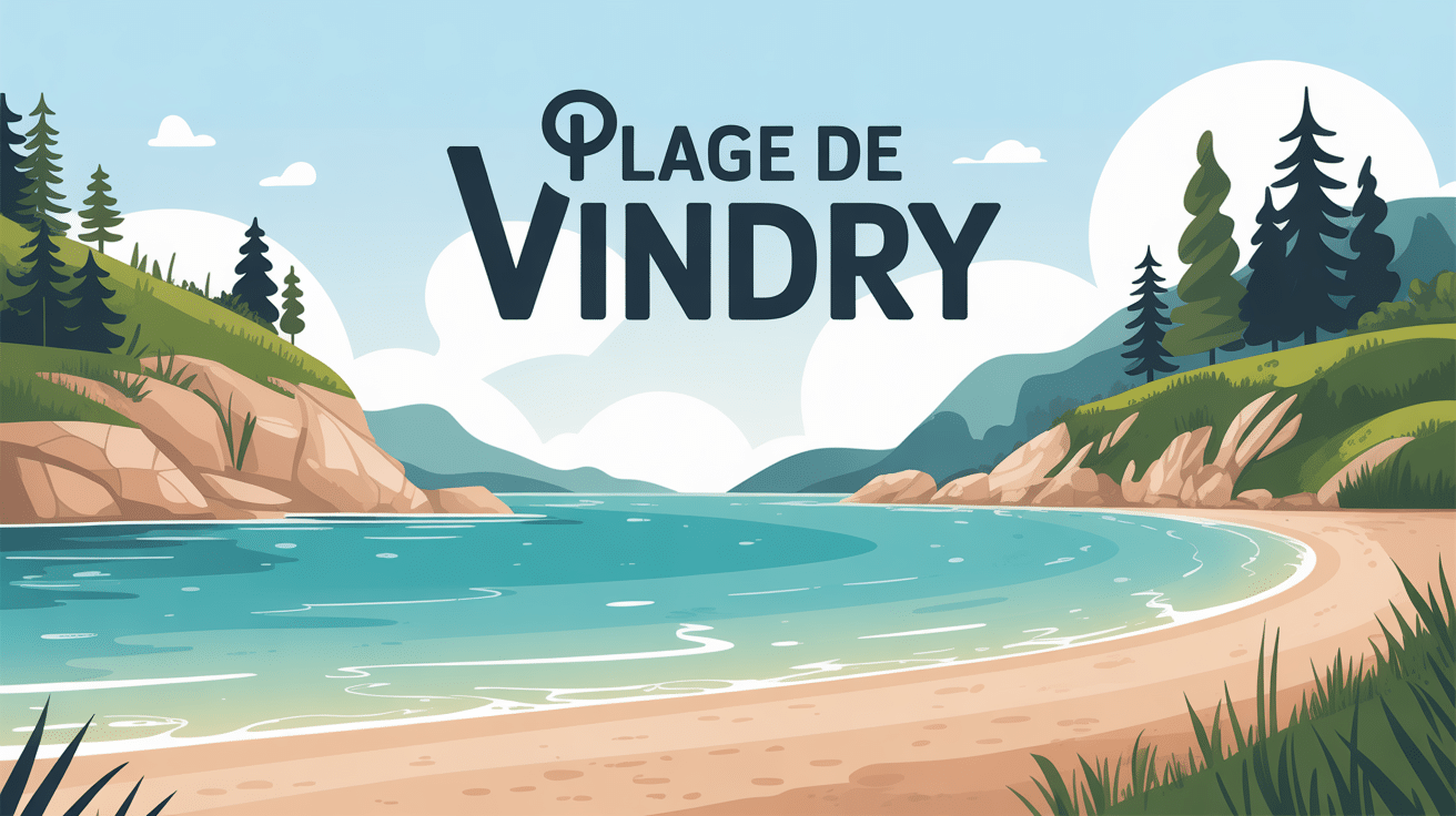 Vue panoramique plage de Vindry avec eaux cristallines et nature
