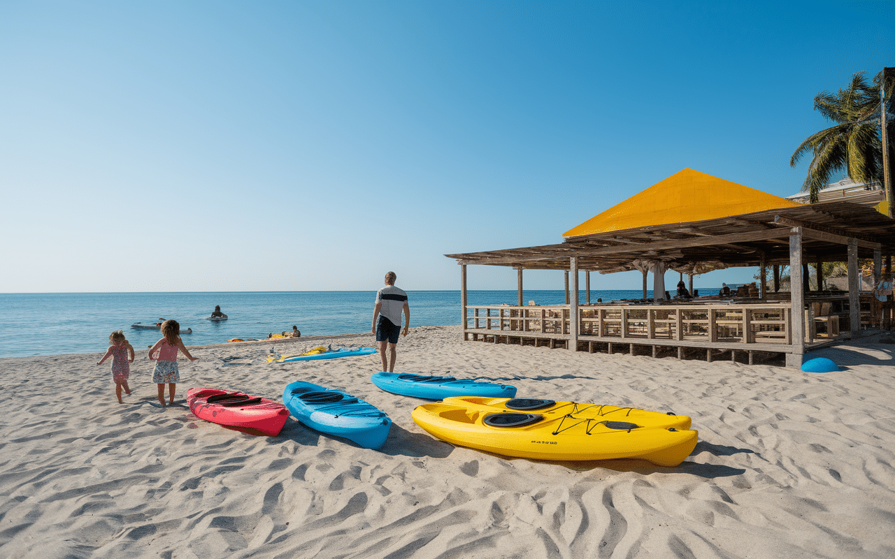 Plage du Liouquet activités nautiques familles