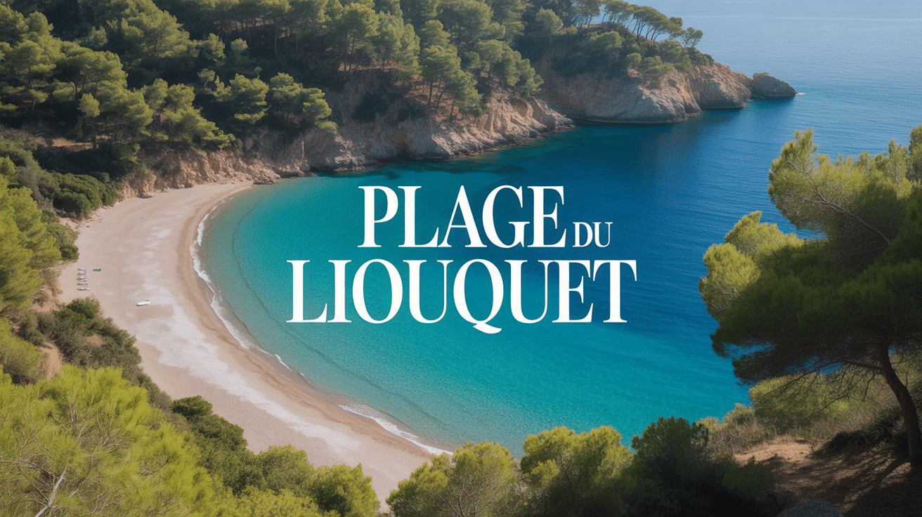 Vue aérienne plage du Liouquet crique eau turquoise