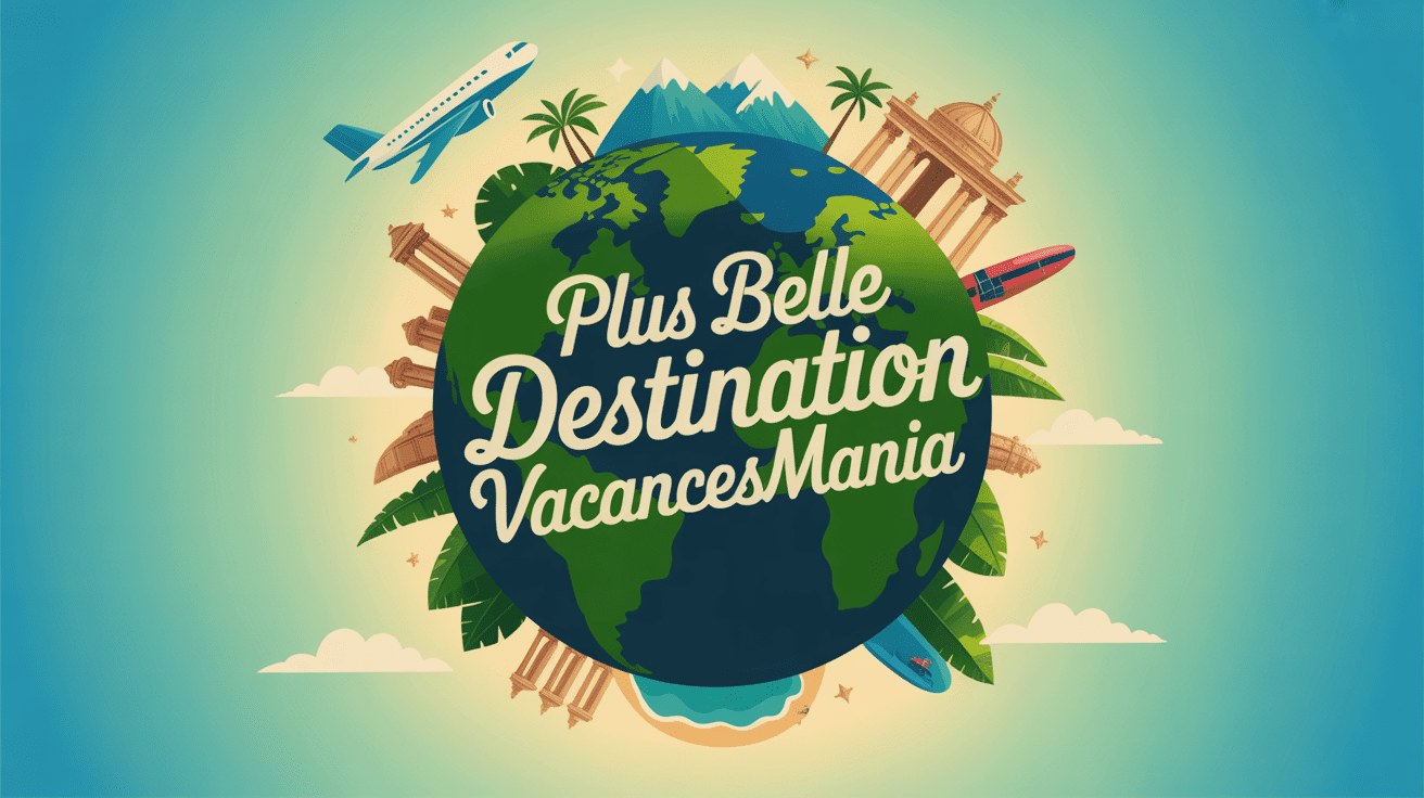 Illustration plus belle destination vacancesmania globe éléments voyage