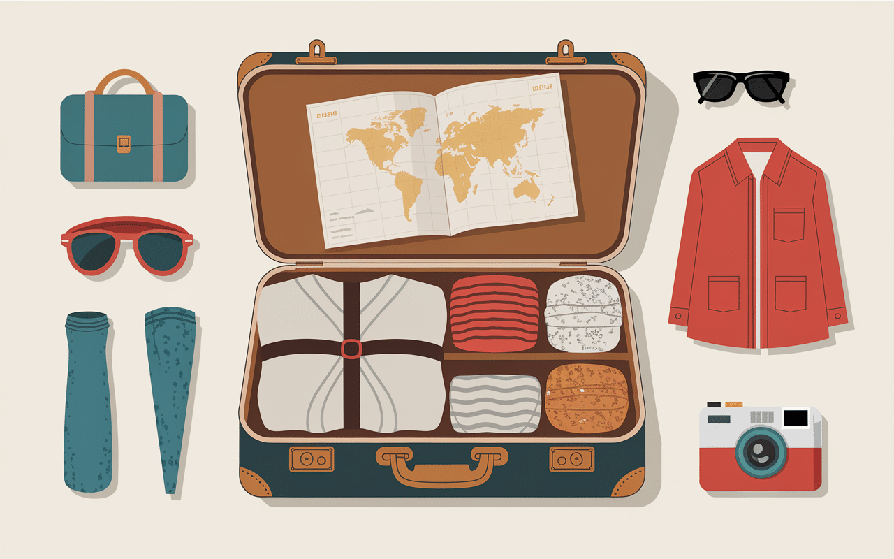 Valise ouverte préparation Prague visite 4 jours