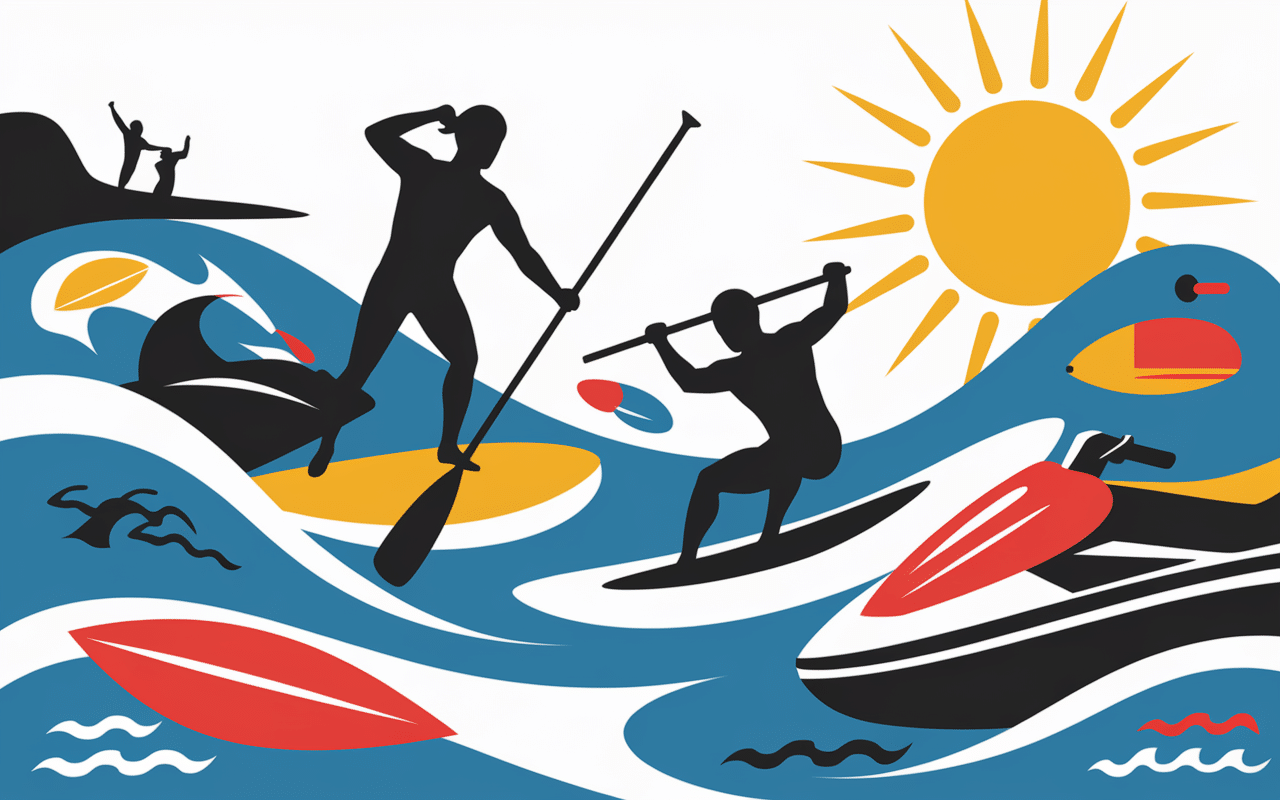 rimini plage sports nautiques paddle jet-ski planche