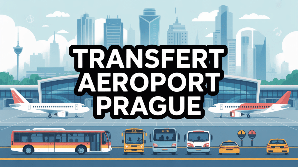 transfert aeroport prague au centre ville illustration terminal bus taxi