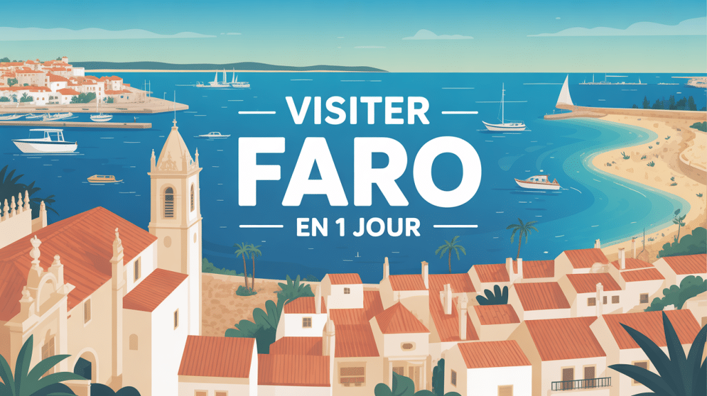 Visiter Faro en 1 jour illustration panoramique marina cathédrale