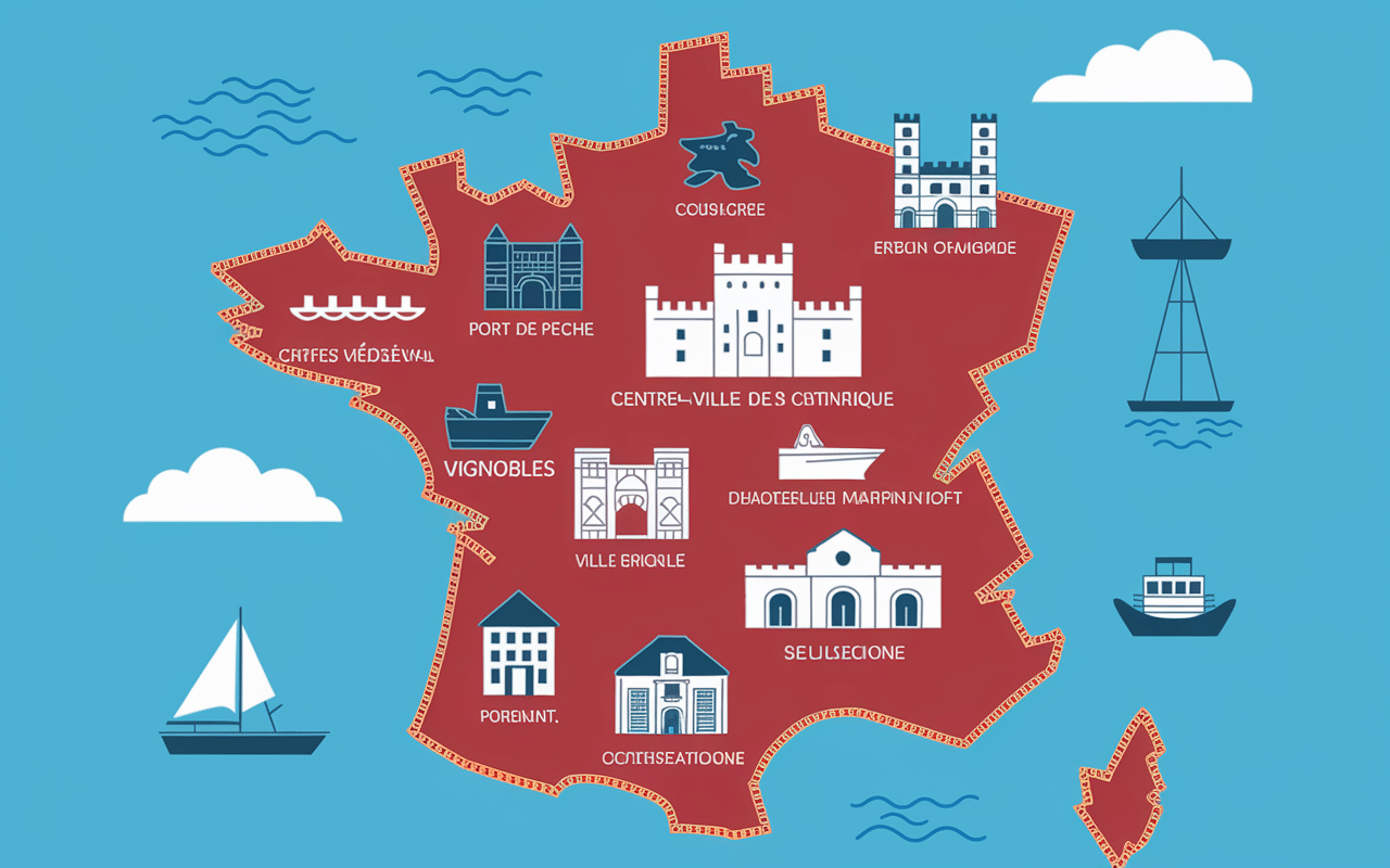 Carte destinations week end dans le sud ouest