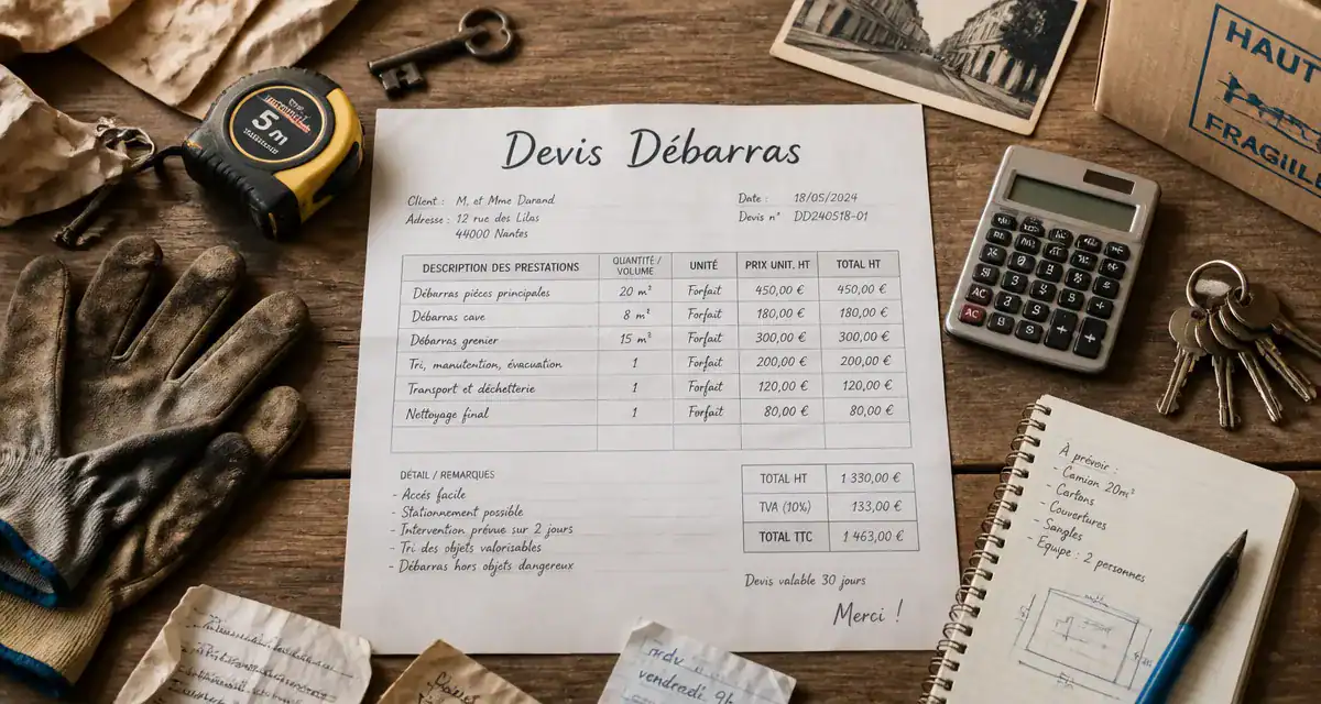 exemple devis débarras maison document et outils