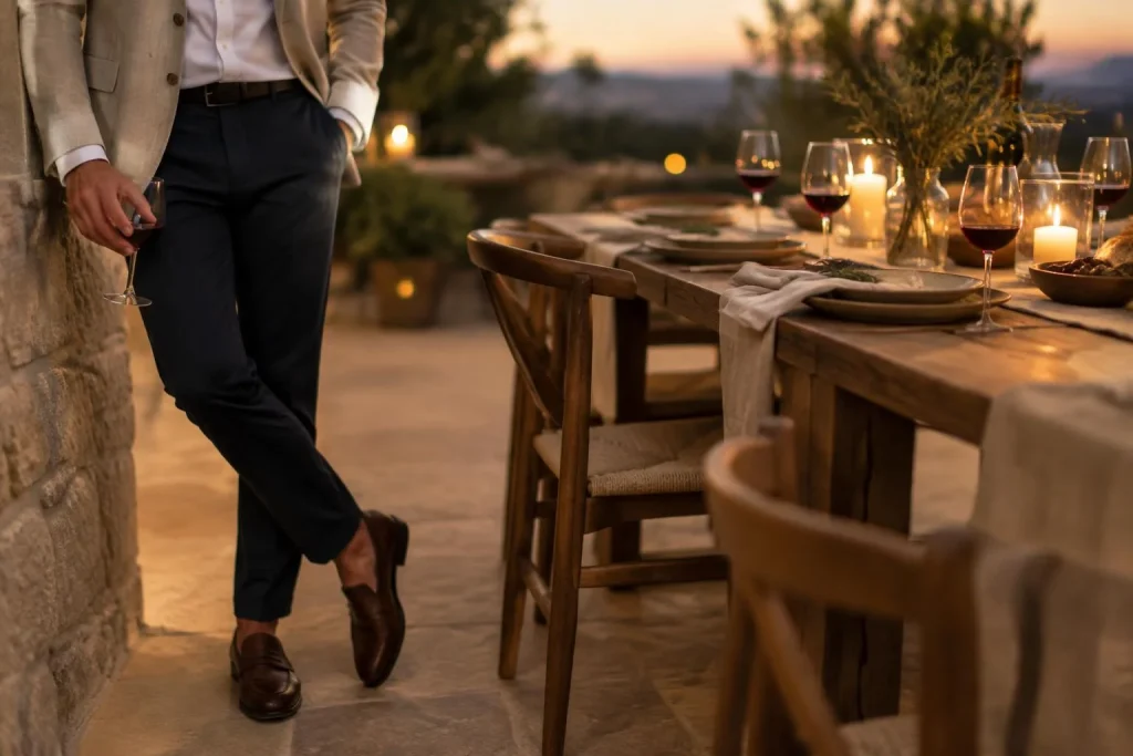 Tenue élégante et décontractée pour dîner entre amis